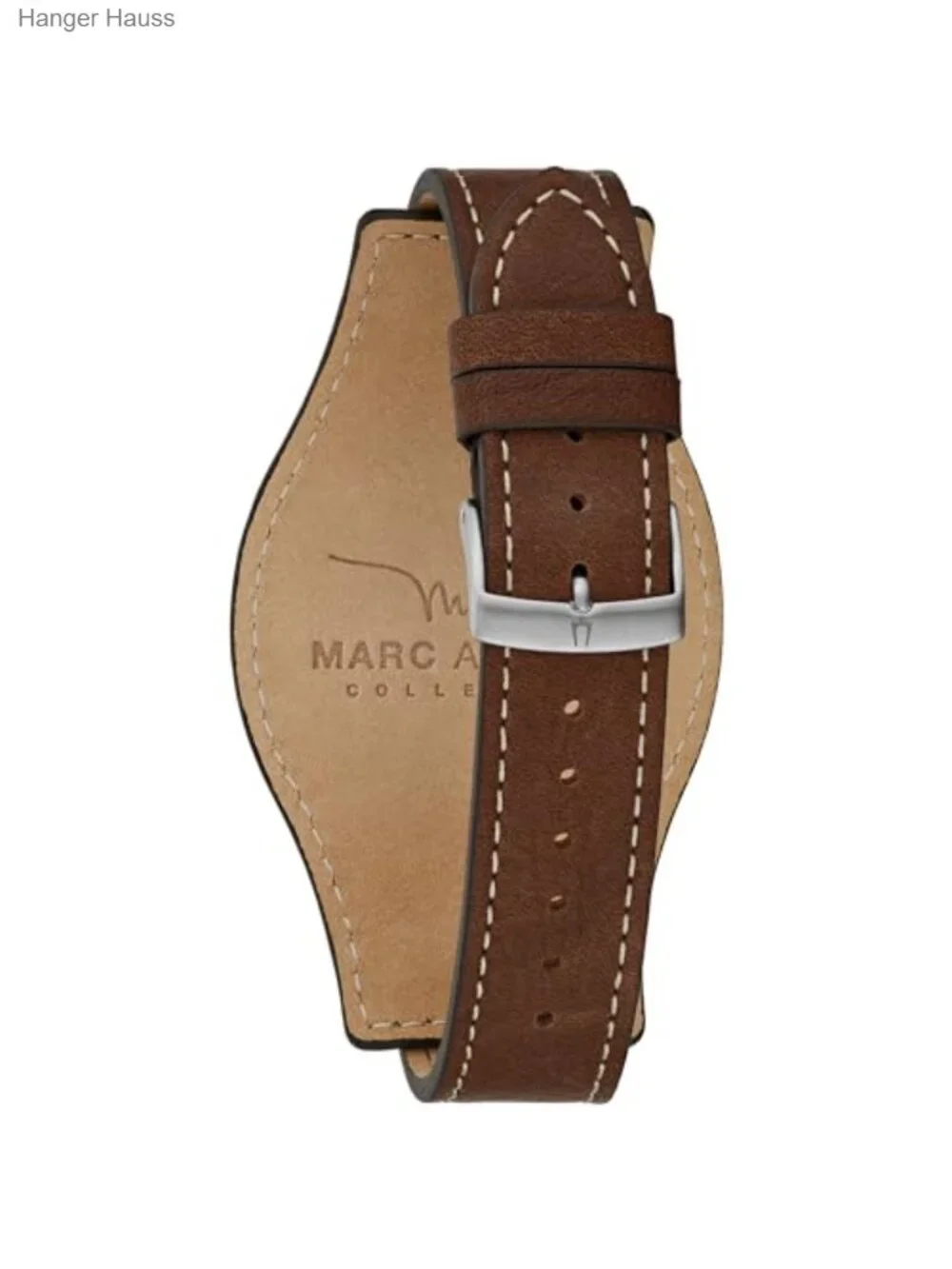 Men's Quartz Watch Stainless Steel Sapphire Crystal Leather Strap